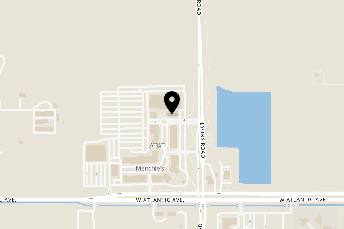 Map showing the location of Ganzo Sushi on 14811 Lyons Rd in Delray Beach